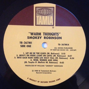 Smokey Robinson : Warm Thoughts (LP, Album)