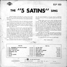 Laden Sie das Bild in den Galerie-Viewer, The Five Satins : The 5 Satins Sing (LP, Album, Mono)
