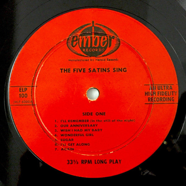 Buy The Five Satins : The 5 Satins Sing (LP, Album, Mono) Online for a ...