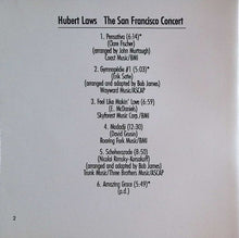 Laden Sie das Bild in den Galerie-Viewer, Hubert Laws : The San Francisco Concert (CD, Album, RE, RM, Bon)
