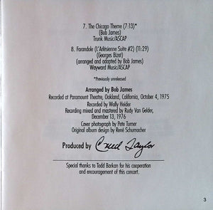 Hubert Laws : The San Francisco Concert (CD, Album, RE, RM, Bon)