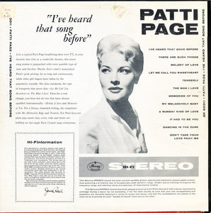 Patti Page : I've Heard That Song Before (LP)