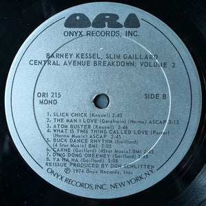 Teddy Edwards / Barney Kessel / Slim Gaillard : Central Avenue Breakdown; Volume 2 (LP, Comp, Mono, RE)