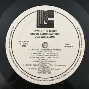 Joe Williams : Having The Blues Under European Sky (LP, Album, Mono)
