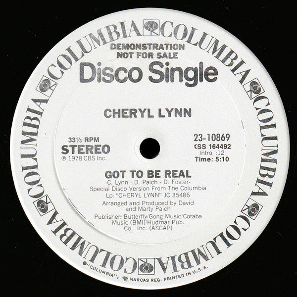 Cheryl Lynn : Got To Be Real (12
