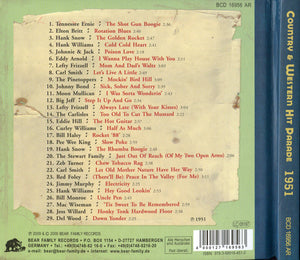 Various : Dim Lights, Thick Smoke & Hillbilly Music: Country & Western Hit Parade - 1951 (CD, Comp)