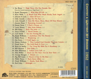 Various : Dim Lights, Thick Smoke & Hillbilly Music: Country & Western Hit Parade - 1952 (CD, Comp)