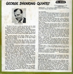 George Shearing Quintet* : George Shearing Quintet (10", Album, Red)