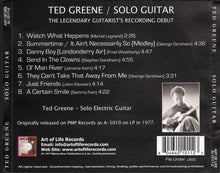 Laden Sie das Bild in den Galerie-Viewer, Ted Greene* : Solo Guitar (The Legendary Guitarist&#39;s Recording Debut) (CD, Album, RE, RM)
