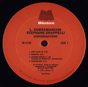 L. Subramaniam / Stephane Grappelli* : Conversations (LP, Album)