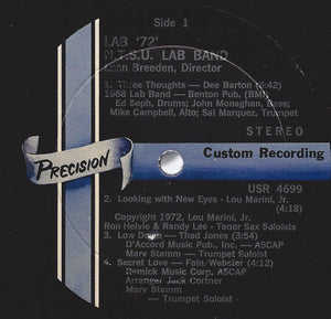 North Texas State University Lab Band*, Leon Breeden : Lab 72 (2xLP, Album)
