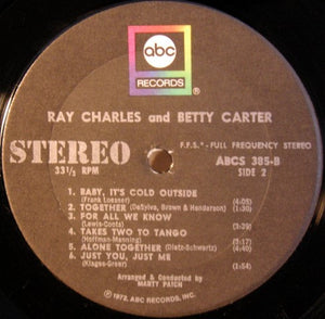 Ray Charles And Betty Carter With The Jack Halloran Singers : Ray Charles And Betty Carter With The Jack Halloran Singers (LP, Album, RE)