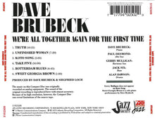 Laden Sie das Bild in den Galerie-Viewer, Dave Brubeck : We&#39;re All Together Again For The First Time (CD, Album, RE)
