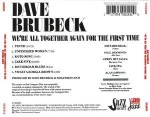 Dave Brubeck : We're All Together Again For The First Time (CD, Album, RE)