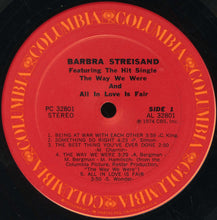 Load image into Gallery viewer, Barbra Streisand : Featuring The Way We Were And All In Love Is Fair (LP, Album, Ter)
