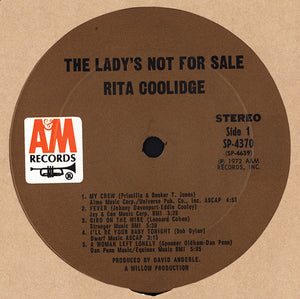 Rita Coolidge : The Lady's Not For Sale (LP, Album, Gat)