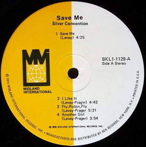 Silver Convention : Save Me (LP, Album, Ind)