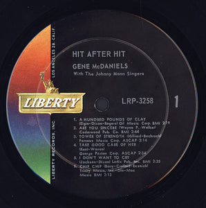 Gene McDaniels* : Hit After Hit (LP, Album, Mono, Ind)