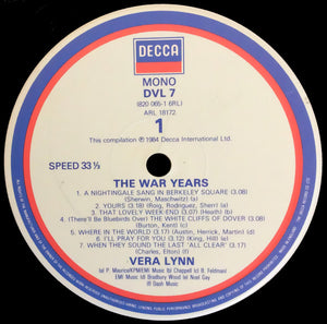 Vera Lynn : The War Years (LP, Comp, Mono)