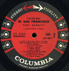 Tony Bennett : I Left My Heart In San Francisco (LP, Album, 1st)
