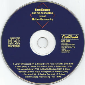 Stan Kenton And His Orchestra : Live At Butler University (CD, RE)