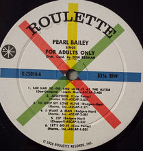 Load image into Gallery viewer, Pearl Bailey : Pearl Bailey Sings For Adults Only (LP, Mono, RP)
