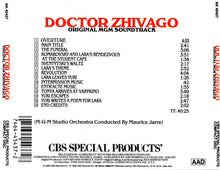 Load image into Gallery viewer, Maurice Jarre : Doctor Zhivago (Original MGM Soundtrack) (CD, Album, RE)
