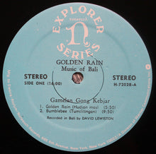 Charger l&#39;image dans la galerie, David Lewiston : Golden Rain (Balinese Gamelan Music / Ketjak: The Ramayana Monkey Chant) (LP, Album, RE)
