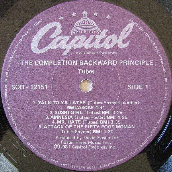 Buy Tubes* The Completion Backward Principle (LP, Album) Online for a