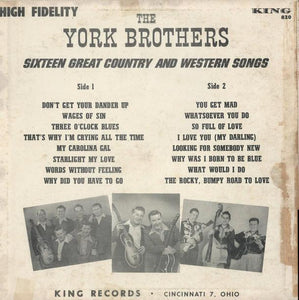 York Brothers : 16 Great Country & Western Songs (LP, Album, Mono)