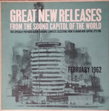 Laden Sie das Bild in den Galerie-Viewer, Various : Great New Releases From The Sound Capitol Of The World - February 1962 (LP, Comp, Promo)
