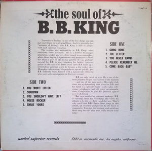 B.B. King : The Soul Of B.B. King (LP, RE)