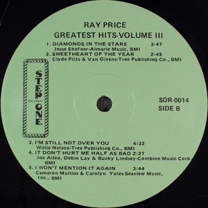 Ray Price : Greatest Hits Volume III (LP, Album)