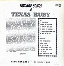 Load image into Gallery viewer, Texas Ruby : Favorite Songs Of Texas Ruby (LP, Album)
