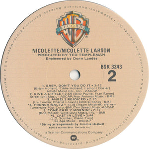 Nicolette Larson : Nicolette (LP, Album, Jac)
