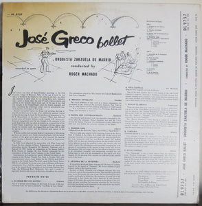 José Greco, Orquestra Zarzuela De Madrid : Ballet (LP, Album, Mono)