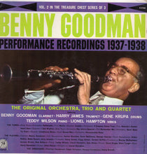 Laden Sie das Bild in den Galerie-Viewer, Benny Goodman : Performance Recordings 1937-1938 Volume 2 (LP, Comp)
