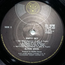 Laden Sie das Bild in den Galerie-Viewer, Elton John : Empty Sky (LP, Album, Mon)
