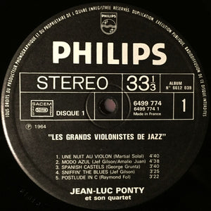 Stephane Grappelly Et Son Orchestre / Jean-Luc Ponty Et Son Quartet* : Les Grands Violonistes De Jazz (2xLP, Comp)