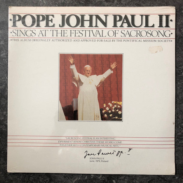 Pope John Paul II* : Sings At The Festival Of Sacrosong (LP, Album, Gat)
