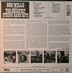 Bob Wills : Bob Wills Plays The Greatest String Band Hits (LP, Album)