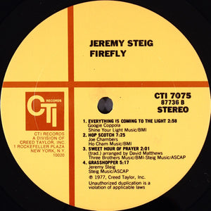Jeremy Steig : Firefly (LP, Album, Pit)