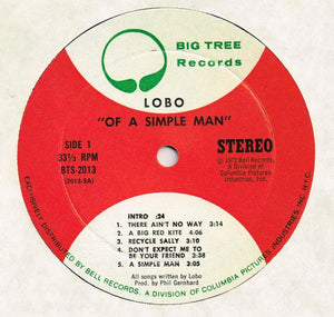 Lobo (3) : Of A Simple Man (LP, Album, Mon)