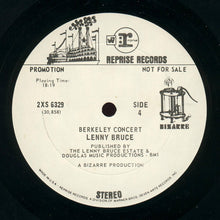 Laden Sie das Bild in den Galerie-Viewer, Lenny Bruce : The Berkeley Concert (2xLP, Promo, RP)
