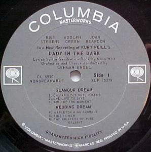 Kurt Weill, Risë Stevens, Adolph Green, John Reardon (2) : Lady In The Dark (LP, Album, Mono)