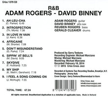 Load image into Gallery viewer, Adam Rogers (2), David Binney : R&amp;B (CD, Album)
