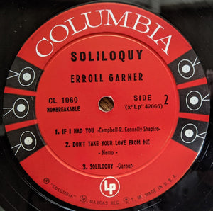 Erroll Garner : Soliloquy (LP, Album, Mono)