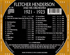 Fletcher Henderson And His Orchestra : 1921-1923 (CD, Comp)
