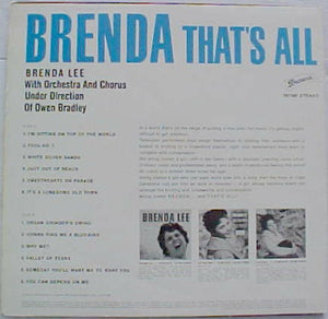 Brenda Lee : Brenda, That's All (LP, Album)