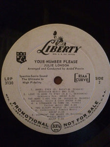 Julie London : Your Number Please (LP, Album, Mono, Promo)